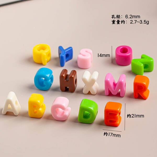 Acrylic bracelet with letters handmade