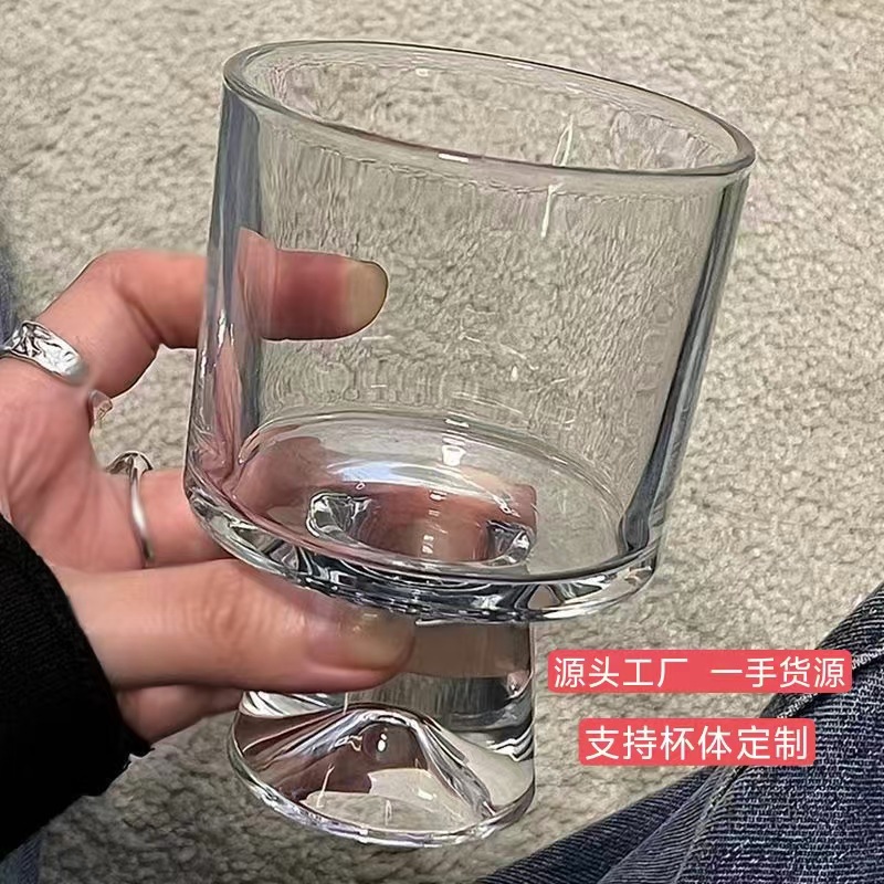 Ins High-Looking Goblet Glass Cold Brew Coffee Cup Water Cup Juice Drink Dessert Ice Cream Ice Cream Cup