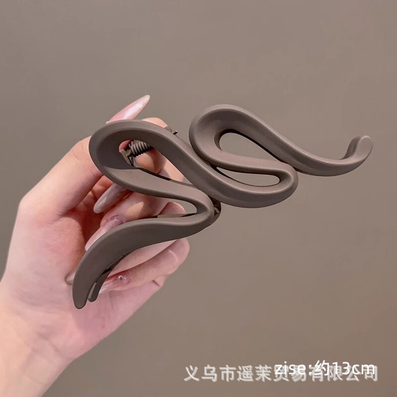 咖色磨砂抓夹女2025年新款发夹后脑勺大号发量多鲨鱼夹子发卡头饰|undefined