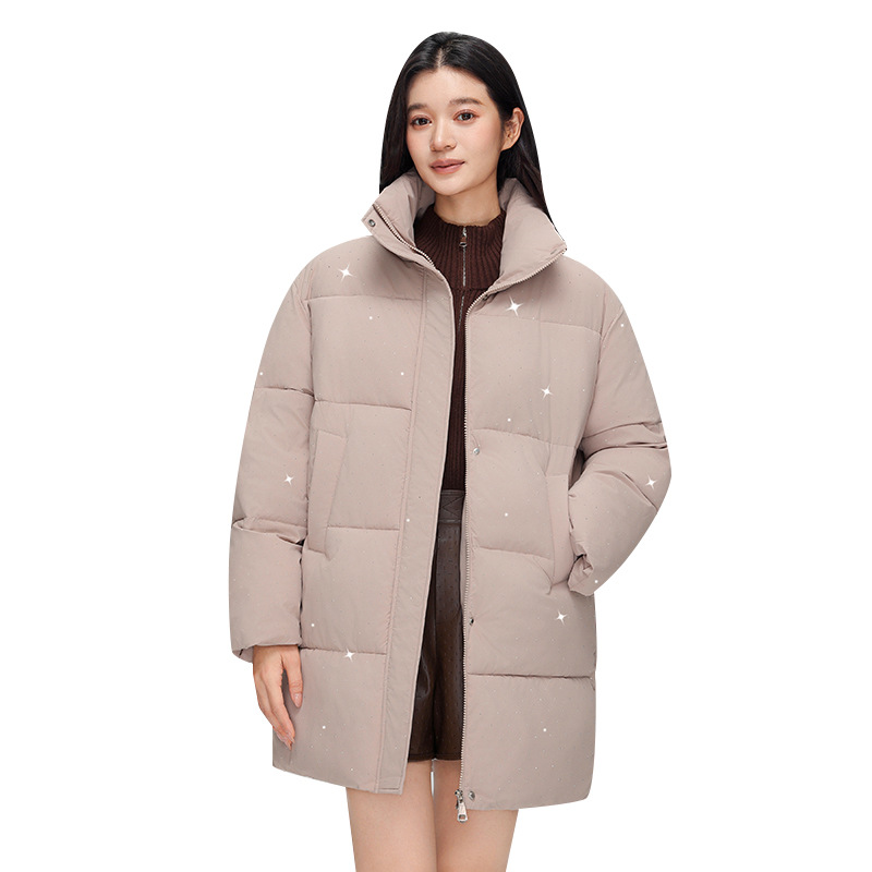 Nuevo abrigo de algodón de plumón de moda de invierno de mujer, abrigo de algodón de cuello grueso, abrigo de algodón de estilo medio y largo, abrigo de algodón de mujer image 5