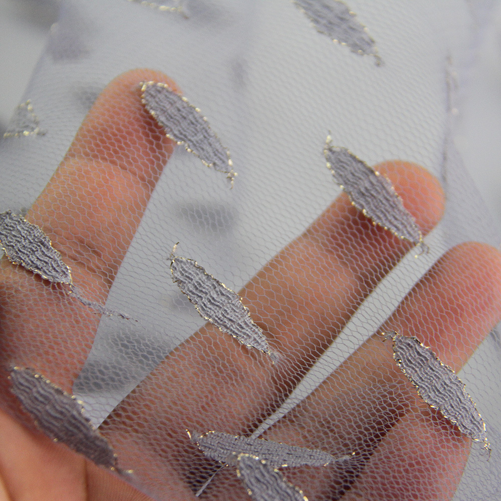 现货柔软婚纱锦纶金丝椭圆点布料 细小网孔六角 玩具工艺品装饰