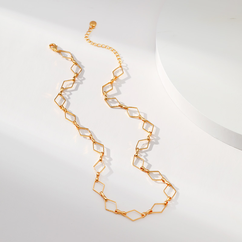 Simple Style Rhombus Copper Chain Necklace