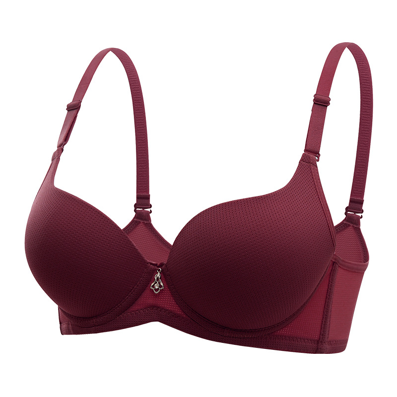 Damen-BH mit Push-up-Effekt, seitlicher Stütze, Bügel, dünnem Oberteil, dickem Unterteil, sexy, atmungsaktiv, mit Löchern_voghion.com