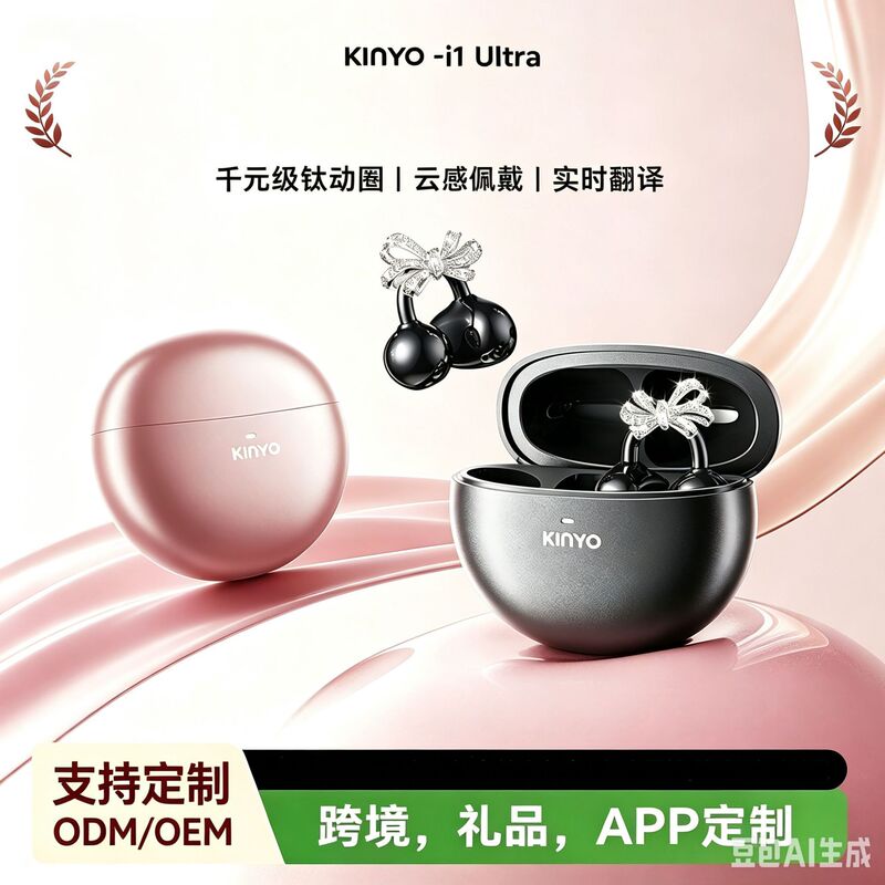New Bluetooth Earphones with Ai Translation, Non-In-Ear Ear Clip Style, Suitable for Running and Sports, Long-Lasting Sound Quality, Comfortable to Wear for a Long Time, Wireless Earphones