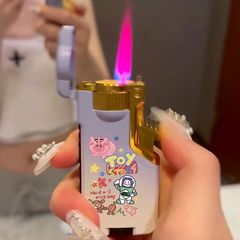 【一件代發】三火切換防風打火機高顏值可愛卡通庫洛米炫酷漸變禮