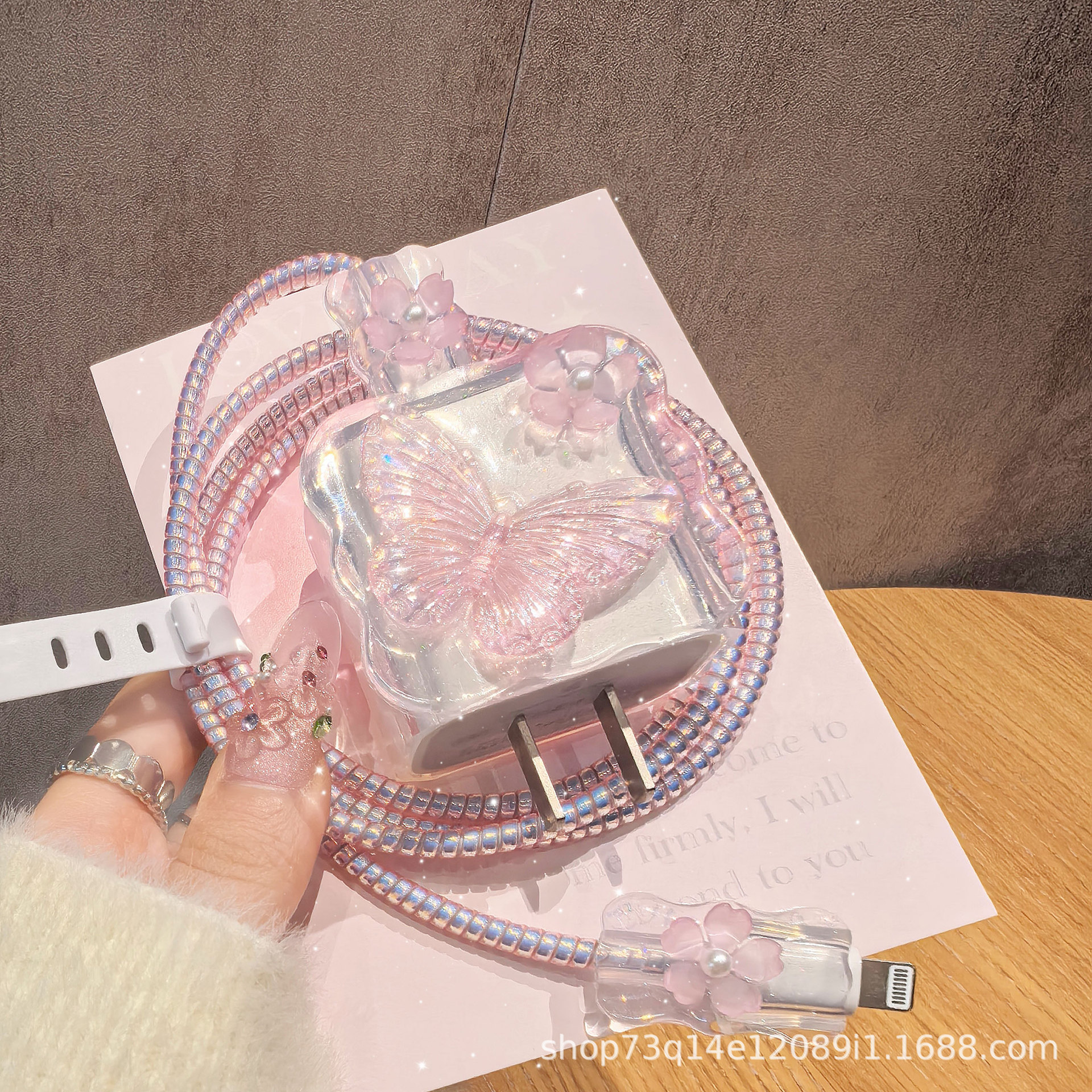 Funda protectora para cable de datos Apple 15 16 20W, funda protectora para cargador de carga rápida antirrotura, resina epoxi.