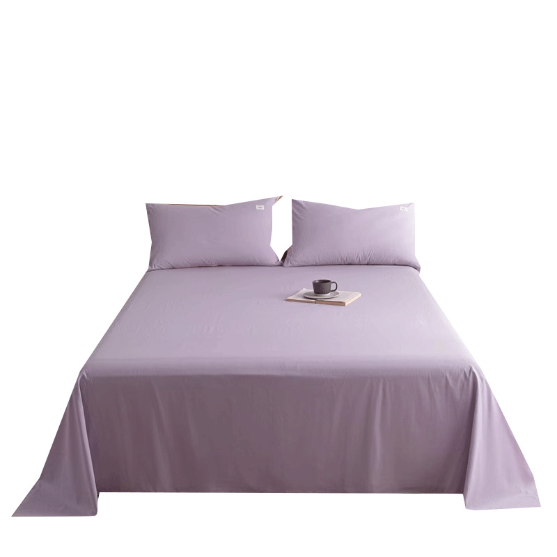 Sábana de algodón simple de color sólido, una sola pieza de algodón puro 100 algodón lavado dormitorio, sábana para estudiantes, juego de tres piezas, doble 1 metro 52
