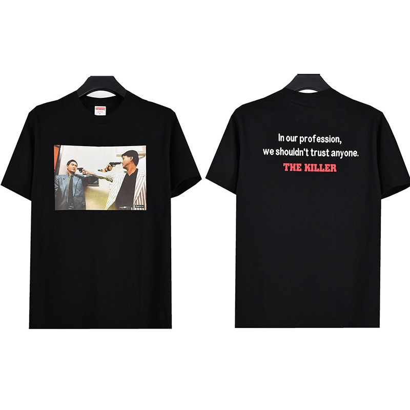 ヘビーウェイトクロスボーダー アメリカンファッション Supreme レタープリント Tシャツ BOX ラウンドネック 半袖 メンズ レディース ゆったり カジュアル Tシャツ 男女兼用