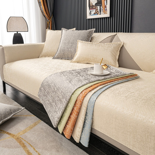 高精密素色提花北欧现代简约沙发垫轻奢风四季通用防滑座垫沙发套