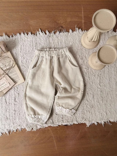 Spring and autumn girls 'trousers, cute lace corduroy cotton leggings, casual sweet girl bloomers