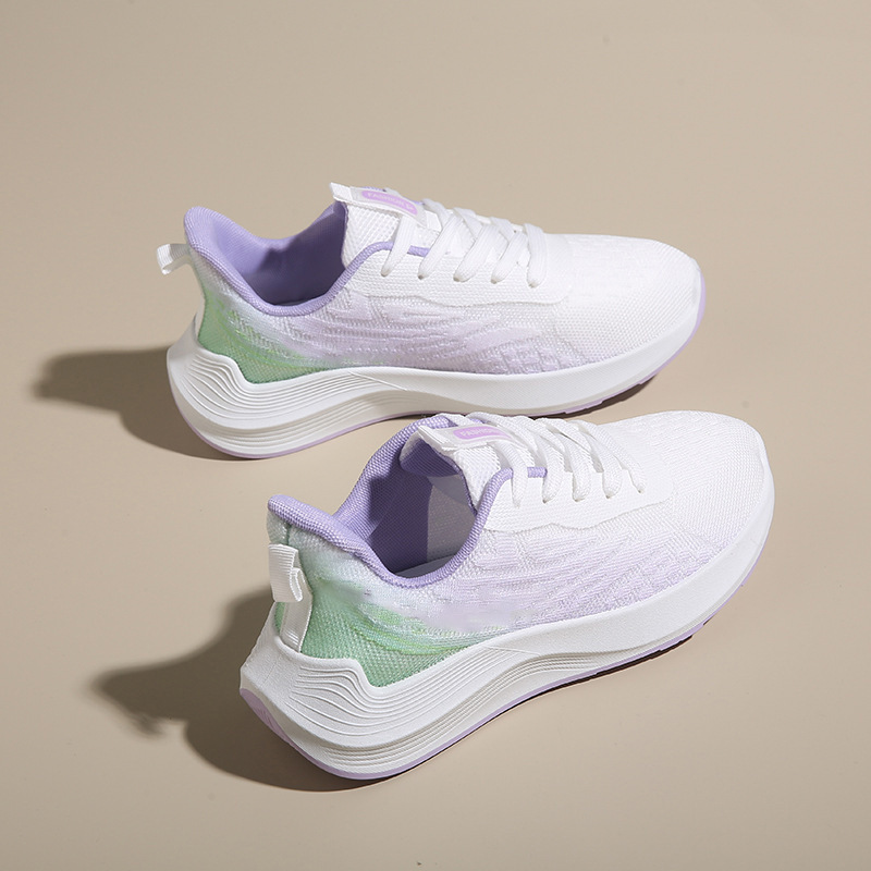 Nuevos zapatos de mujer de moda transpirables zapatos deportivos de tela de mujer cómodos zapatos de viaje de suela gruesa transmitidos en vivo con zapatos casuales de mujer