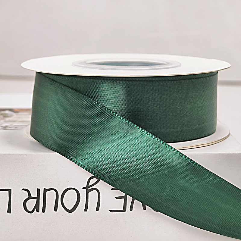 Cinta de pastel de 2,5 cm cinta de decoración de boda al por mayor rosa hecha a mano arco de bricolaje flor cinta de satén