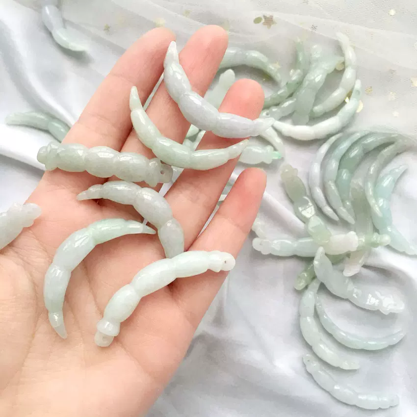 货翡翠半镯子配件 diy配件锁骨链半镯半链 手链半圆配饰散珠