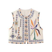 Y 40763 Vintage embroidery vest ���Ŵ���Բ���������׿羳