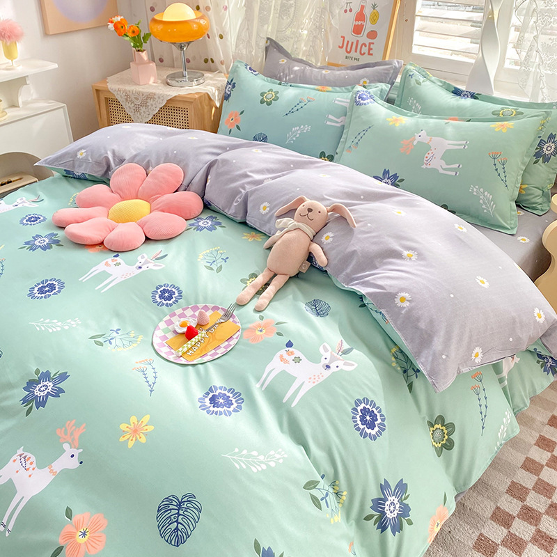 掛け布団カバー シングル ウォッシュドコットン 学生寮 150x200x230 シングル掛け布団カバー 子供用掛け布団|undefined