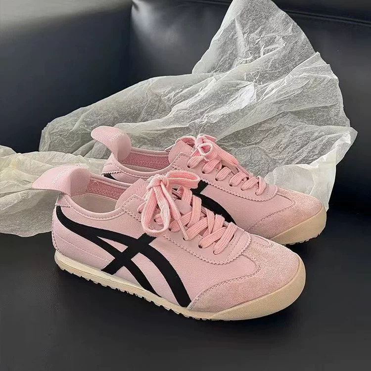 Универсальные женские кроссовки в немецком стиле, весна-лето 2025, корейская версия, розовые балетки на шнуровке, повседневные туфли на плоской подошве для работы и прогулок, универсальная обувь.