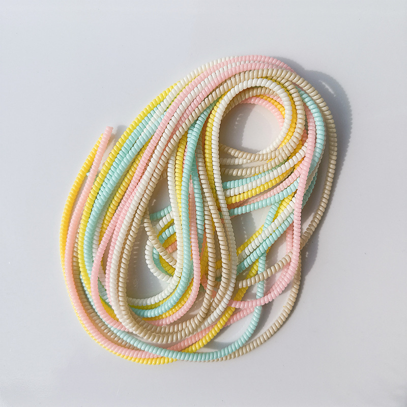 1.4 Cuerdas de protección de color sólido de 1,6 metros de cable de datos para línea de teléfono celular anti-ruptura cargador de cable de bobinado