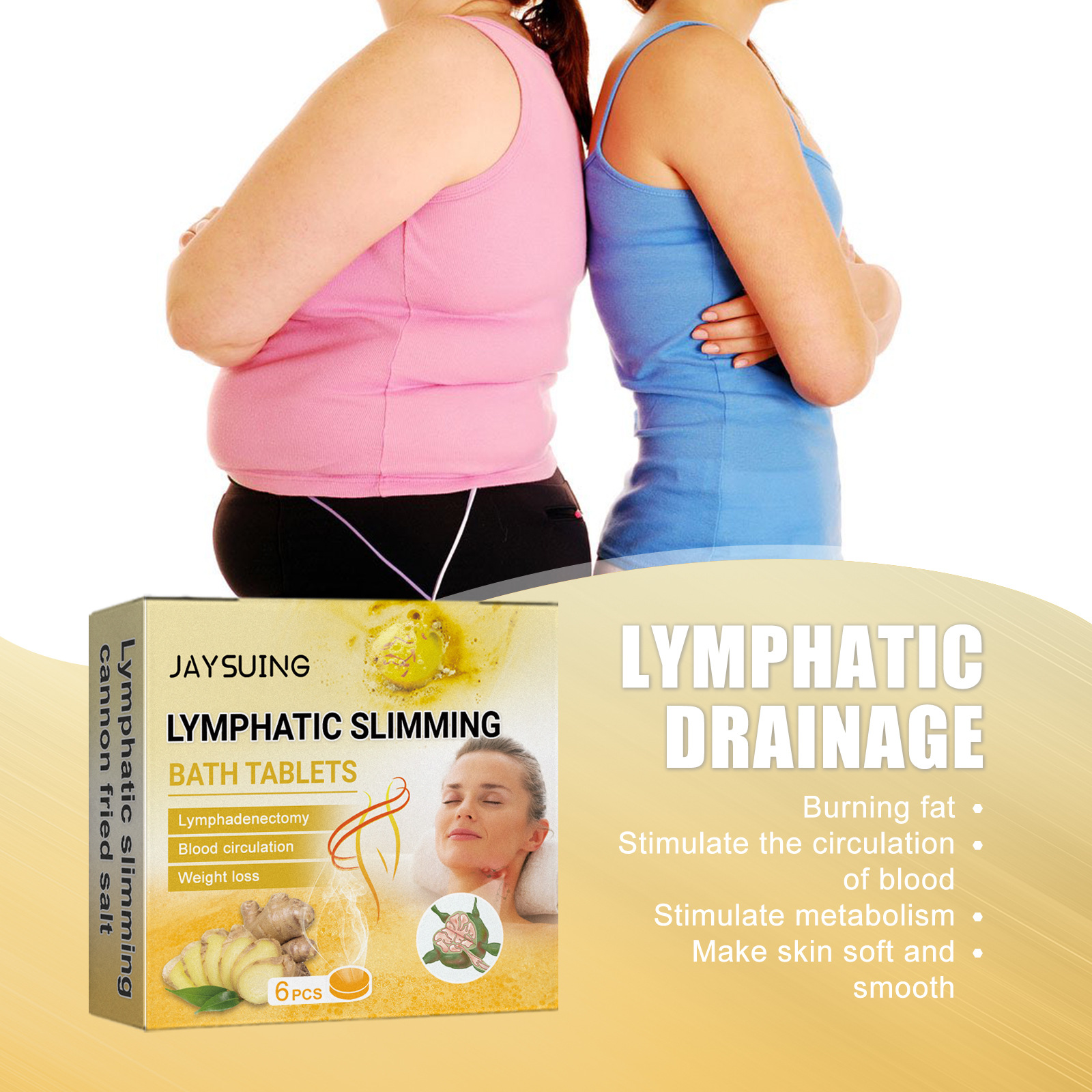 Jaysuing Shaping Bath Tablet Firms the Body Skin, Slimming, Repairs Lymphatic Swelling, and_voghion.com