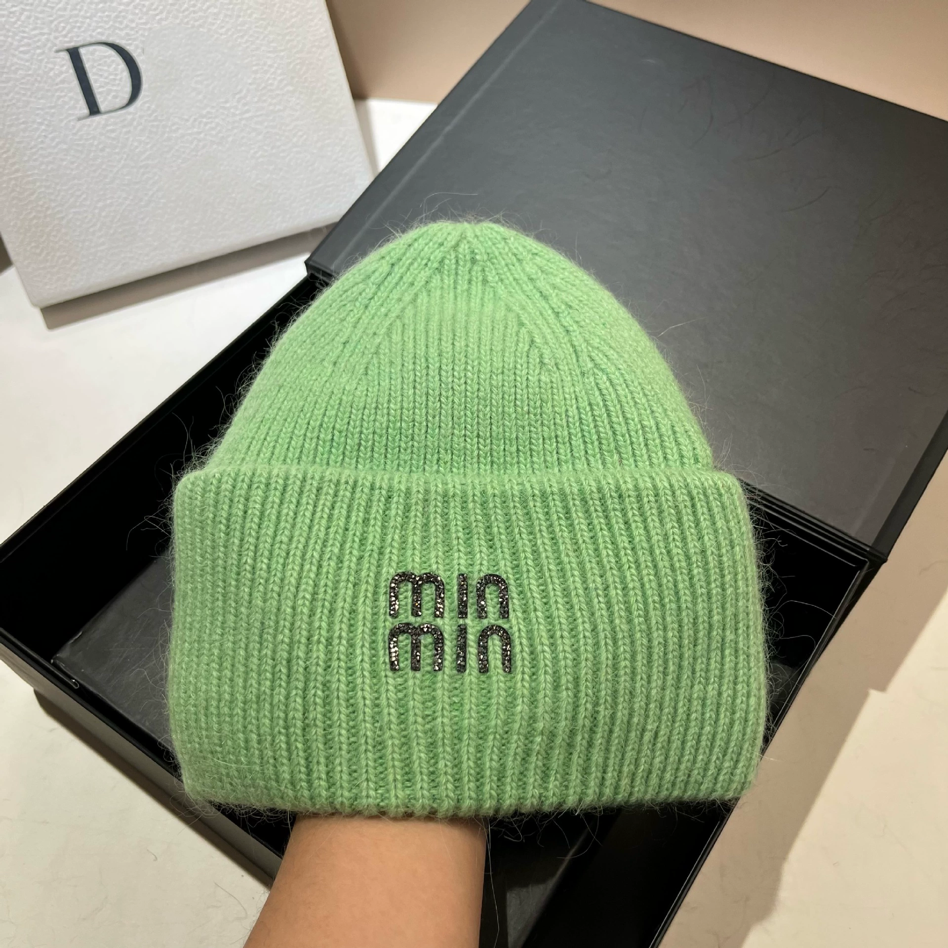 Keep warm velvet knitted hat, Korean style, increased thickness