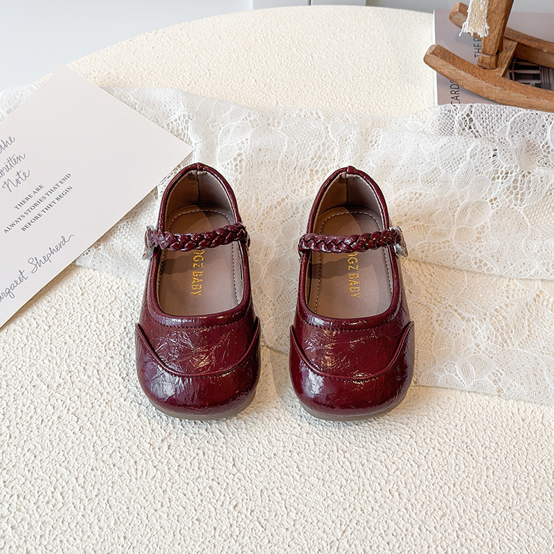 Girls' Shoes 2026 New Children's Princess Shoes Spring and Autumn Girls' Small Leather Shoes Baby Fashion Woven Single Shoes Trendy