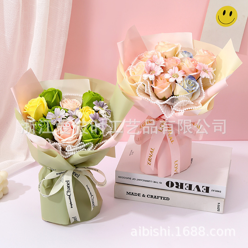 Customized Simulated Rose Soap Bouquet Wholesale Mother's Day Creative Small Gifts Valentine's Day Christmas Gifts Cross-Border
