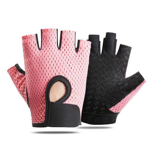 Fitness gloves for men and women, mesh half-finger dumbbell exercise, anti-slip, breathable, wear-resistant, outdoor bike riding, cross-border A01W