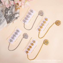 新款胸针纽扣套装穆斯林Muslim男士衣服纽扣配件星星月亮徽章套装