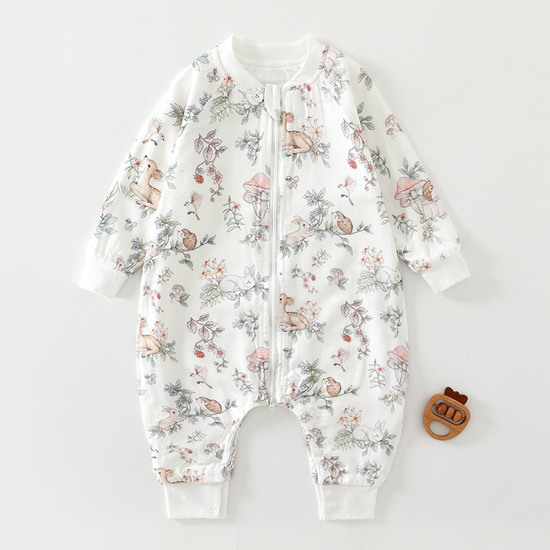 Baby Sleeping Bag Spring and Summer Thin Baby Gauze Pajamas Air-Conditioned Room Anti-Kick Quilt Artifact Kidsren's Split-Leg Sleeping Bag All Year Round