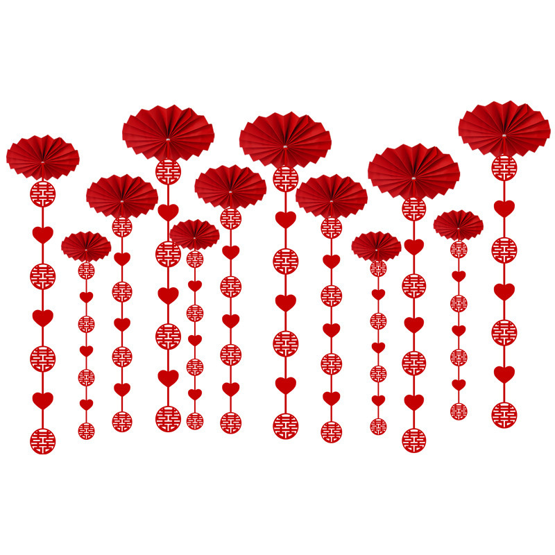 Decoración de la sala de bodas, hombres y mujeres, sensación de alto nivel, sala de estar, dormitorio, colgante de carácter feliz, techo, flor de dibujo, conjunto de decoración de la sala de bodas