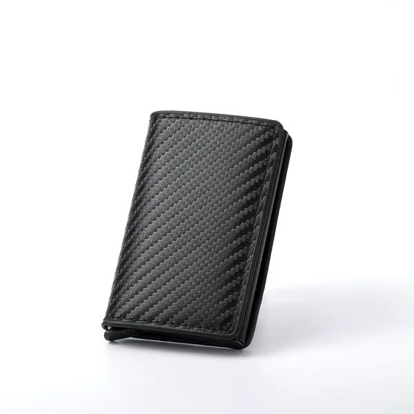 Cross-border men's wallet ultra-thin carbon fiber card bag automatic elastic card aluminum alloy card bag bank card wallet