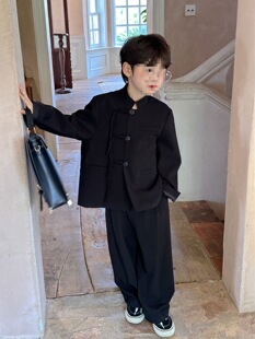 Boys' Autumn Outfit Chinese Style 2025 New Trendy Baby Stylish Children's New Chinese Style Two-Piece Set Internet Celebrity Autumn Outfit