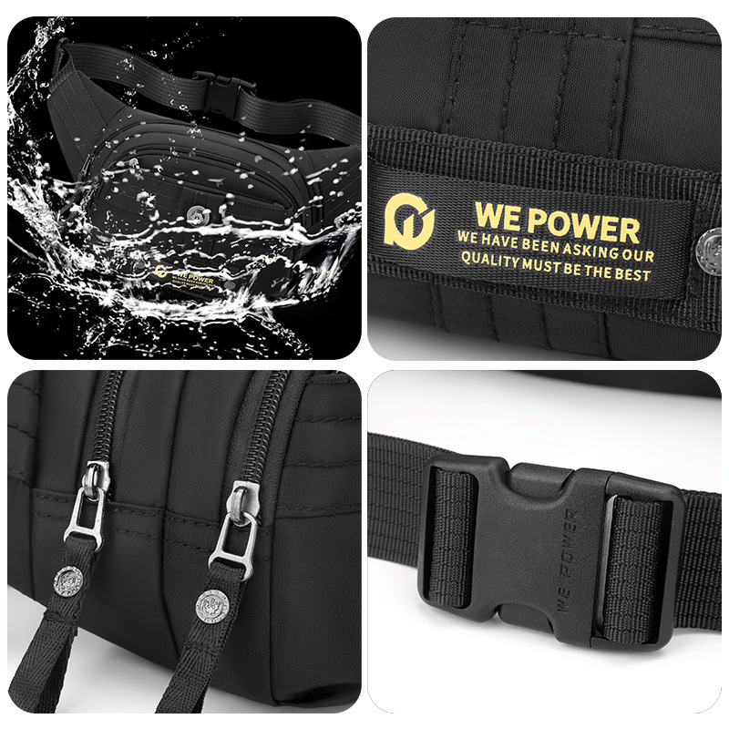 WEPOWER nuevo bolso de cintura deportivo casual para hombres multicapa bolso de hombro ligero bolso de pecho de moda al aire libre