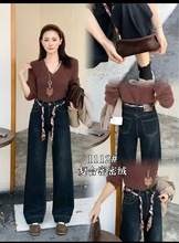 尾单1112品牌清仓弹力复合加厚绒高弹直筒裤福利