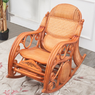 Rocking Chair Adult's Home Nap Recliner Balcony Home Leisure Rattan Chair Bamboo Rattan Leisure Chair Adult Solid Wood