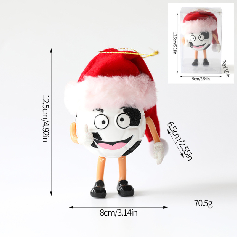 新しいクリエイティブペンダントバスケットボールサッカーラグビーファニーエクスプレッションクリスマスツリー装飾クリスマスギフトペンダント|undefined