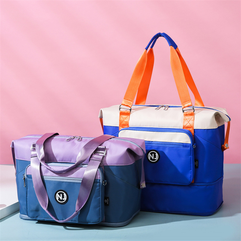 2024 bolsas de moda de color contrastante bolsas de viaje de gran capacidad bolsas deportivas de alta calidad bolsas de fitness casuales