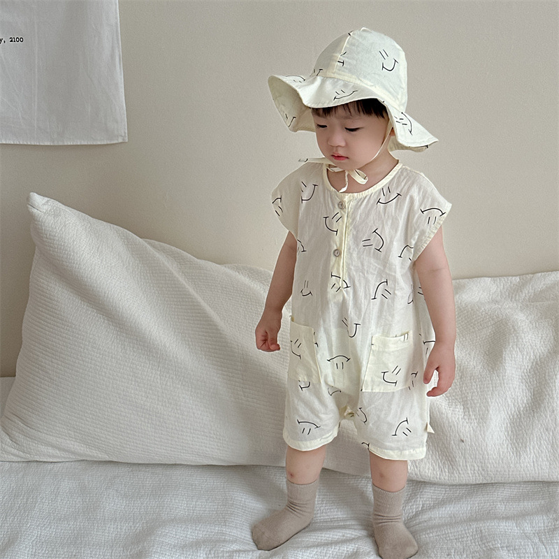 Ropa de verano para niños, estilo delgado, novedad 2026, ropa de verano para niños, estilo coreano, ropa infantil, mono sencillo y lindo para bebé