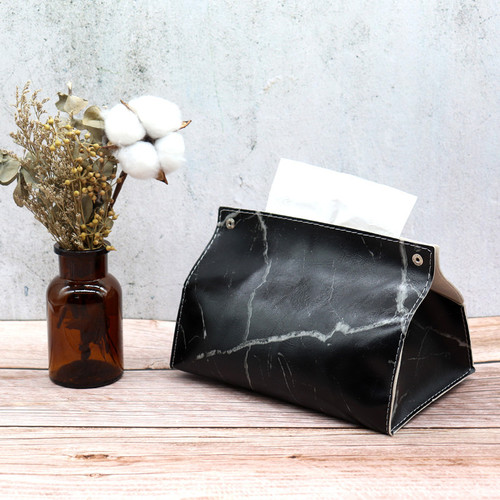 Light luxury marble leather tissue box living room home bathroom napkin box car car PU tissue box
