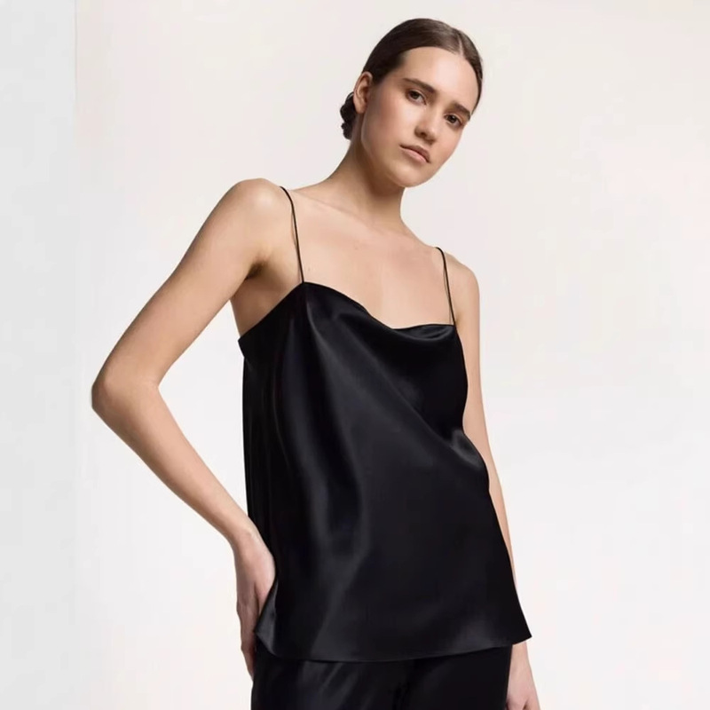 Acetate Satin Camisole for Women, Spring and Summer Short Loose Fit, Can Be Worn as an Inner Layer or Outerwear, Base Top, Half Skirt, Pants Set Acetate Satin Camisole for Women, Spring and Summer Short Loose Fit, Can Be Worn as an Inner Layer or Outerwear, Base Top, Half Skirt, Pants Set