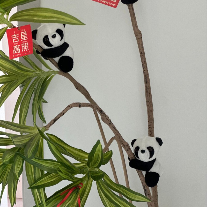 Clip-On Panda Plush Toy, Potted Lucky Bamboo, Curtain Hanging Decoration, Cute Chengdu Tourist Souvenir, Popular Plush Toy