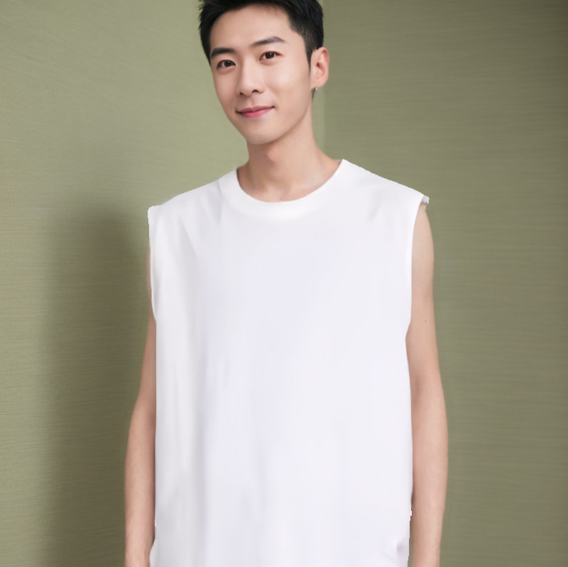 Heavy Weight 240g Pure Cotton Sleeveless T-Shirt Men's Trendy Fitness Sports Singlet Vest Vest Vest T-Shirt Custom Logo