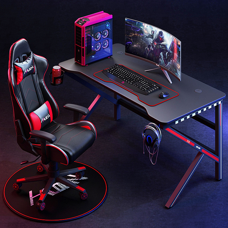 E-Sports Table Desktop Computer Table Home Simple Office Desk Game E-Sports Table and Chair Combination suit Learning Table