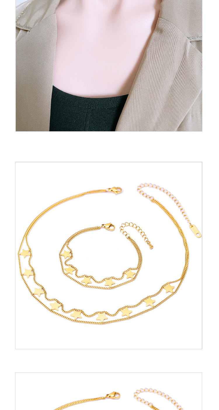 Daily Occasion 304 Stainless Steel Material Geometric, Star, Butterfly Pattern Wholesale Jewelry Fashion Geometric Star Butterfly 304 Stainless Steel 18K Gold Plated Irregular Stainless Steel Necklaces