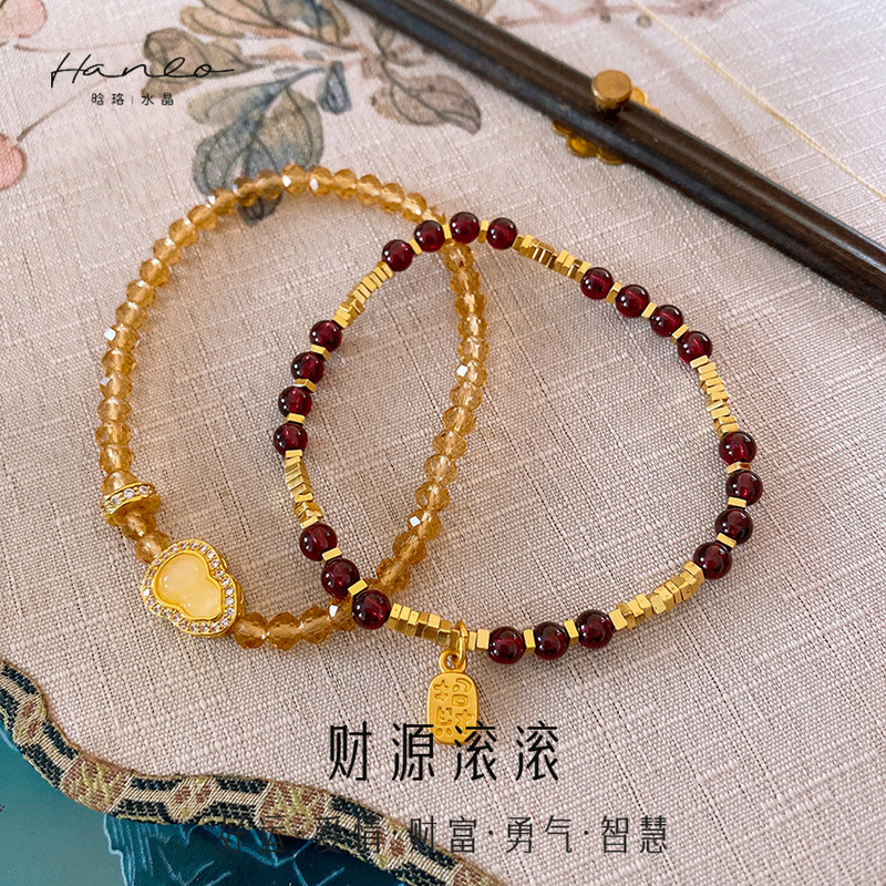 晗珞~海蓝宝锆石串珠手链夏日小清新水晶手串气质轻奢高级感手饰|undefined
