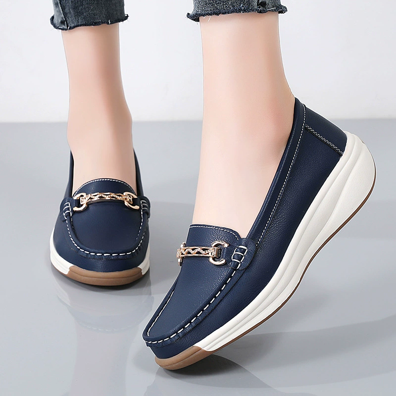 Summer high shoes platform, non-slip footwear for mother, loafers for leisure
