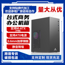 跨境亚马逊网吧游戏家用商务办公台式电脑手提铁侧板小机箱MATX板