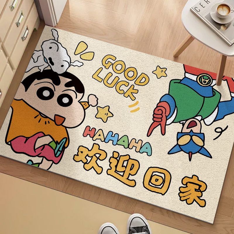 漫画ハローキティワイヤーフープフロアマット、お手入れ簡単、カット可能なPVCドアマット、滑り止め、汚れ防止、耐摩耗性、防塵フットマット|undefined