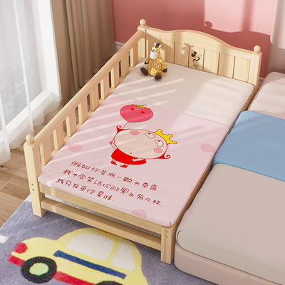 床围软包婴儿床加宽儿童床拼接大床男孩女孩实木宝宝边床护栏批发