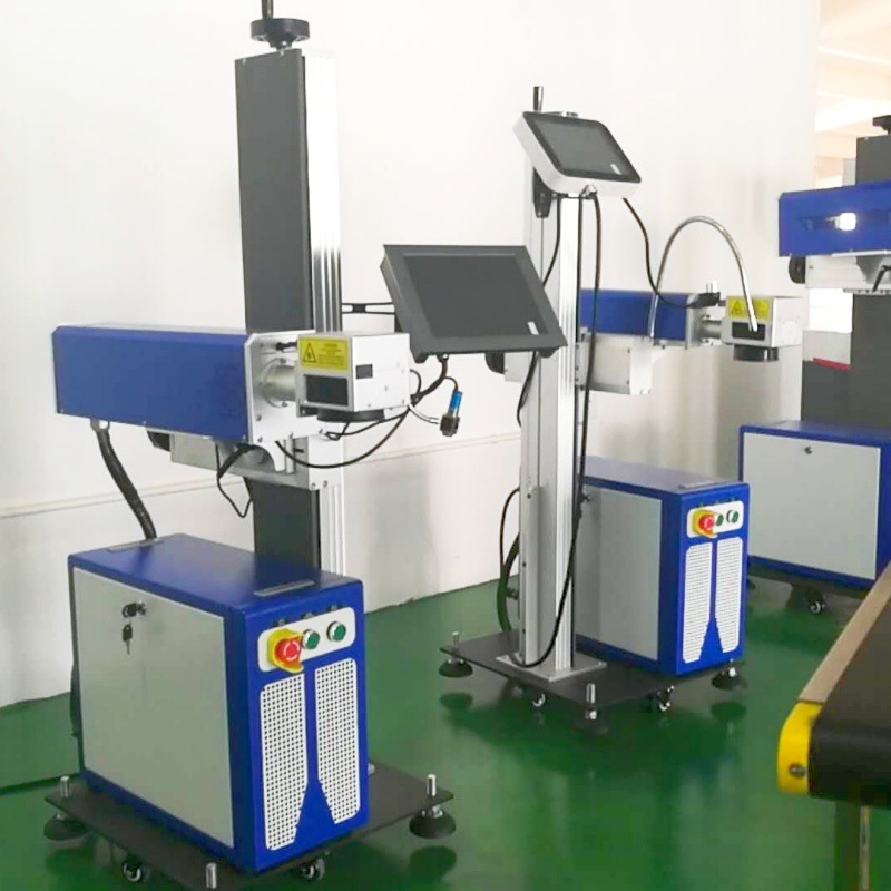 五金管材线缆流水线光纤激光打标机 无耗材激光打码小字符喷码机