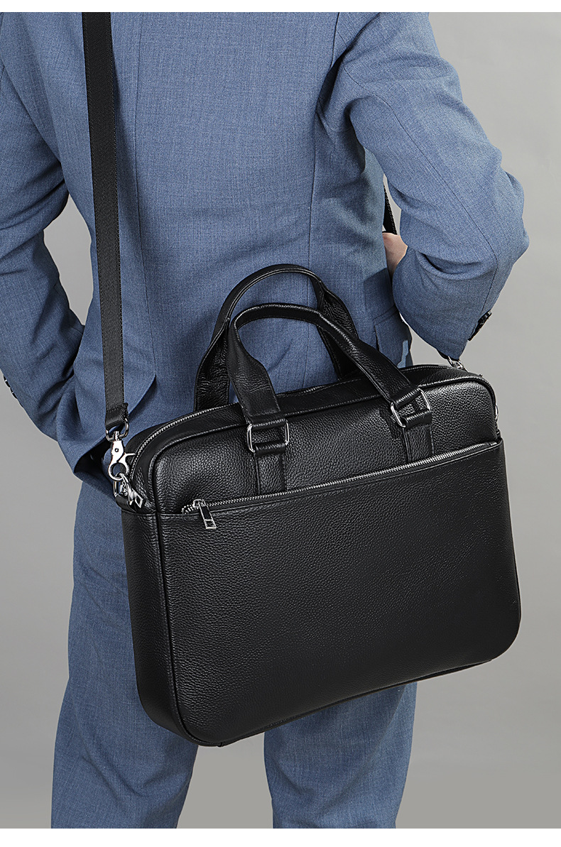 Premium Leather Briefcase For Men Large Laptop Business Handbag_voghion.com